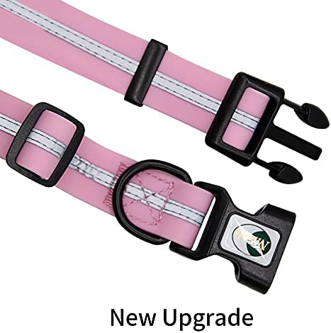 Nimble Reflective Waterproof Dog Collar Adjustable Odor Resistant Easy Clean Pet Collar for Small Medium Large Dogs Night Walking Outdoor Rainy Use (Small (9.45”-14.17”inches), Lavender) - Image 5