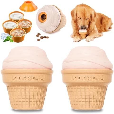 Multi-Functional Interactive Dog Toys for Aggressive Chewers, Indestructible Dog Toys for Medium/Large Breeds,Frozen Dog Treat Dispenser to Keep Them Busy,Reduces Anxiety(Pack of 2) by MARDOGE