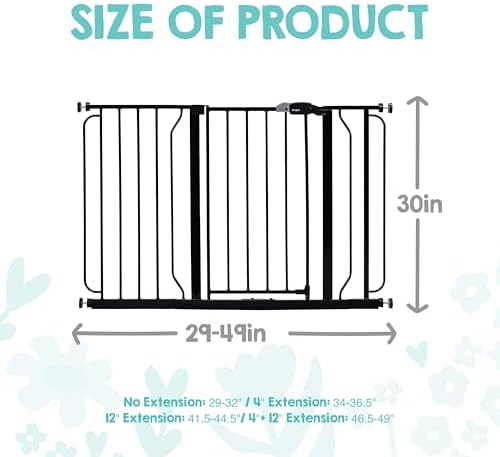 Regalo Safety 29"-49" Extra Wide Baby Gate, Bottom of Stairs & Doorways - Image 2
