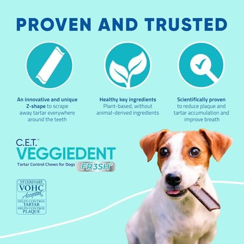 Virbac C.E.T. VEGGIEDENT FR3SH Tartar Control Chews for Dogs, Extra Small, 8 oz, (Pack of 2) - Image 5