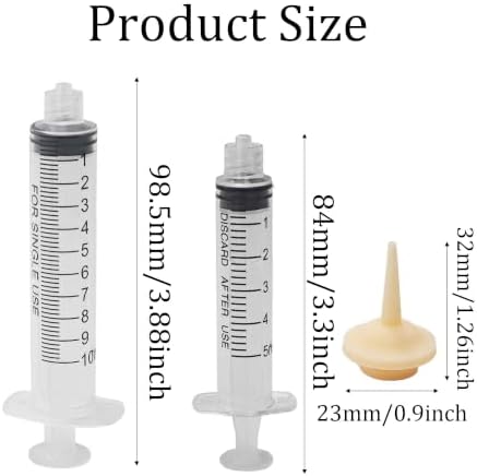 Pet Feeding Syringe with Soft Silicone Nipples, Newborn Nursing Feeder for Kittens, Puppies, Rabbits, Small Animals(5ml+10ml +10 Nipples) - Image 2
