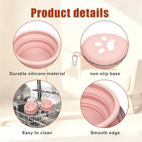 2-in-1 Collapsible Dog Travel Bowl Portable Silicone Carabiner - Image 4