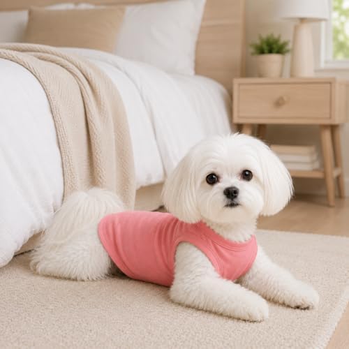 Pet Clothes Dog Clothing Blank T-Shirt Tanks Top Vests for Small Middle Large Size Dogs 100% Cotton Dog Summer Vest Classic (XS, Lotus Pink) - Image 6