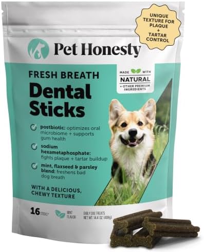 Pet Honesty Vet Backed Dog Dental Treats for Fresh Breath, Mint, 16 Ct by PetHonesty