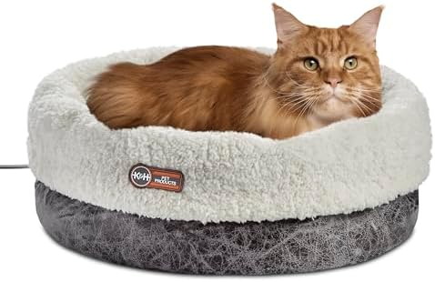 K&H Heated Cat Bed, Thermo-Snuggle Cup Bomber Indoor, Safety Listed, 18x14 by KHPetProducts