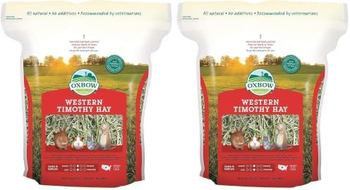 Oxbow Timothy Hay, Rabbit & Guinea Pig Hay, High Fiber for Digestive Health, Grown in the USA, Veterinarian Recommended Small Pet Supplies, for Rabbits, Guinea Pigs, & Chinchillas, 15 oz. (Pack of 2) by OxbowAnimalHealth