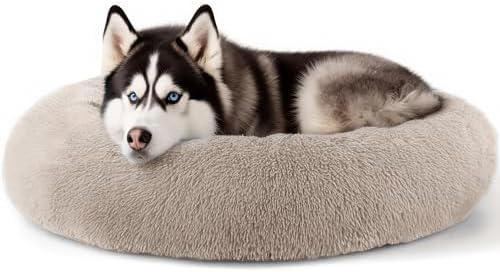 Extra Large Dog Beds, 36in Human Dog Anxiety Relief Comfort Bed (Brown) by Hoewina