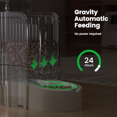 Gravity Automatic Cat Feeder, Water & Food Dispenser Set, Stainless Bowls - Image 4
