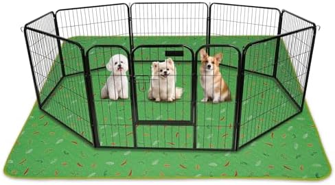 Sunheir Washable Pee Pads for Dogs 72"x72", Extra Large Reusable Puppy Pads Pet Training Pads for Dog Playpen, Waterproof Pee Pads for Puppy Playpen, Whelping Pad, Dog Playpen Indoor - Green by SUNHEIR