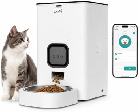 Automatic Cat Feeder with APP: 4L Dry Food Dispenser for Cats by Unknown