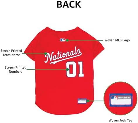 Official MLB Washington Nationals Pet Jersey for Dogs & Cats, Size X-Small - Stylish Baseball Jersey for Your Furry Fan- Show Off Team Spirit with The Perfect Fan Apparel Gear for Pet, Dog & Cat - Image 6