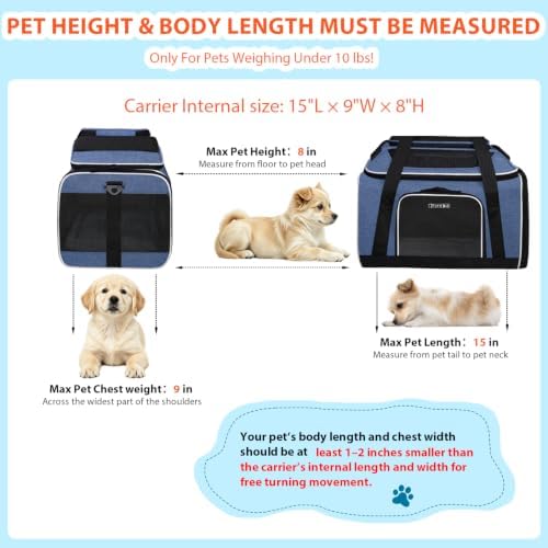 Petskd Top and Side Expandable Small Pet Carrier Airline Approved, Blue - Image 3