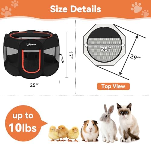 Siedihit Black Dog Cat Playpen, Puppy Pet Playpen Indoor for Small Dog - Image 3