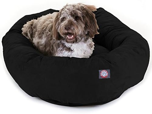 Majestic Pet Suede Calming Dog Bed, 52 Inch X-Large, Round, Washable, Black by MajesticPet