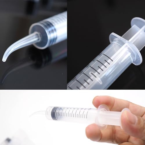 6PCS Pet Feeding Syringe Transparent Aseptic with Measurement 12ml Water Liquid Food Supply Feeding Dosing Device for Birds Dogs Cats Gardening Rinse (Curved Tip 6PCS) - Image 3