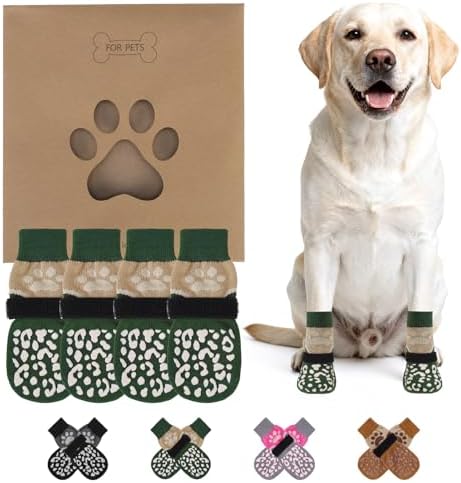 KOOLTAIL Dog Socks for Hot/Cold Pavement to Prevent Licking Paws for Hardwood Floors,Anti Slip,Pet Boots&Paw Protector with Grippers,Puppy Shoes Booties for Small Medium Large Senior Dogs by KOOLTAIL