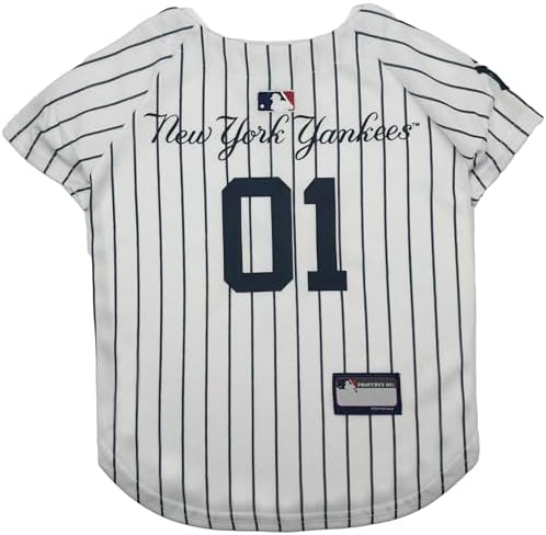 Official MLB New York Yankees Pet Jersey for Dogs & Cats, Size Large - Stylish Baseball Jersey for Your Furry Fan- Show Off Team Spirit with The Perfect Fan Apparel Gear for Pet, Dog & Cat by PETSFIRST