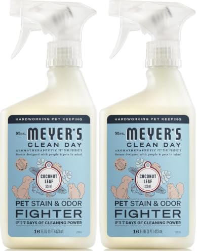 Mrs. MEYER'S CLEAN DAY Pet Stain & Odor Fighter,Coconut Leaf Scent,16oz,(Pack of 2) by MrsMeyers