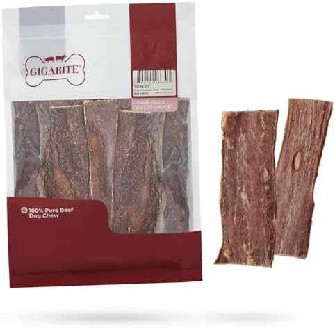 GigaBite Beef Esophagus Dog Treats Strips - 6 Inch , 22 Pack by BestPetSuppliesLLC