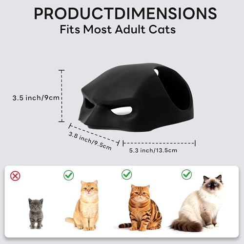 Yipintang Soft & Caring Silicone Cat Bat Mask, Skin-Friendly Halloween Costume for Cats, Lightweight & Flexible Pet Cosplay Accessories, Black Bat - Image 3
