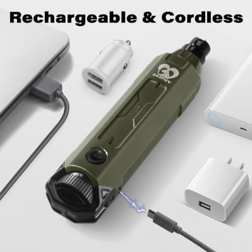 Casfuy 6-Speed Dog Nail Grinder - Newest Enhanced Pet Nail Grinder Super Quiet Rechargeable Electric Dog Nail Trimmer Painless Paws Grooming & Smoothing Tool for Large Medium Small Dogs (Army Green) - Image 6