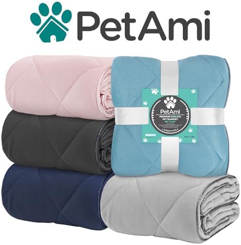 PetAmi Cooling Dog Blanket Queen Bed Lightweight for Pet Cat, 90x90 Pink - Image 7