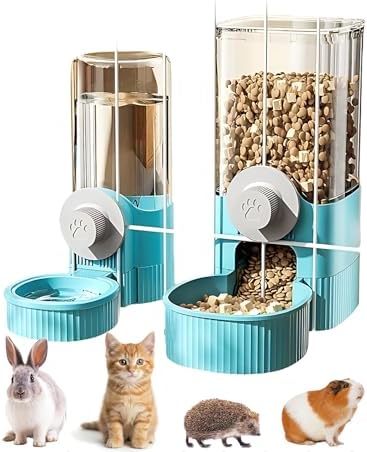 GPY Automatic Hanging Gravity Pet Feeder and Water Dispenser Set by GPY