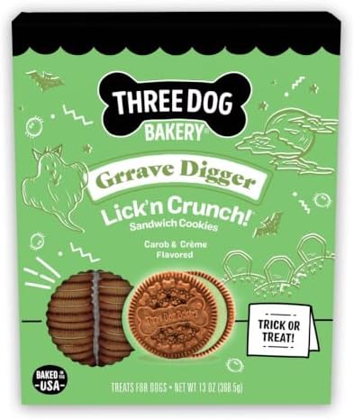 Three Dog Bakery Carob Grrave Digger Lick'n Crunchy Treats - 13 oz by ThreeDogBakery