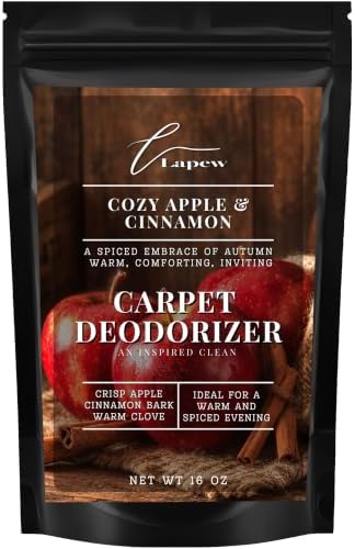 Lapew Cozy Cinnamon & Apple Carpet Deodorizer Powder - Pet Safe Freshener for Vacuuming | Scented Odor Eliminator for Home | 16 oz by Lapew