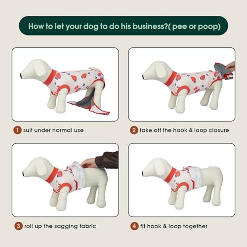 Kuoser Dog Recovery Suit, Female Male Spay Neuter Surgery Suit, Printed, XL - Image 6