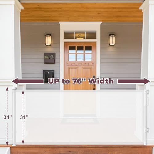 76" Retractable Baby Gates Extra Wide, Mesh Long Dog Gate for Deck - Image 2