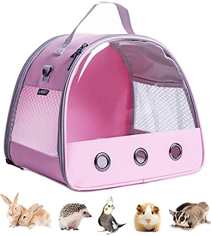 Guinea Pig Carrier, Small Animal Bird Rabbit Turtle Carrier Bag, African Hedgehog Portable Travel Carrier Outdoor Hangbag, Bird Rabbit Guinea Pig Squirrel Carrier by LightUpYourPetsLife