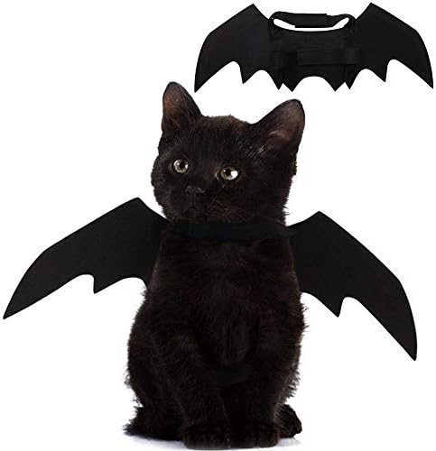 Pet Cat Bat Wings for Halloween Party Decoration, Puppy Collar Leads Cosplay Bat Costume,Cute Puppy Cat Dress Up Accessories by Puoyis