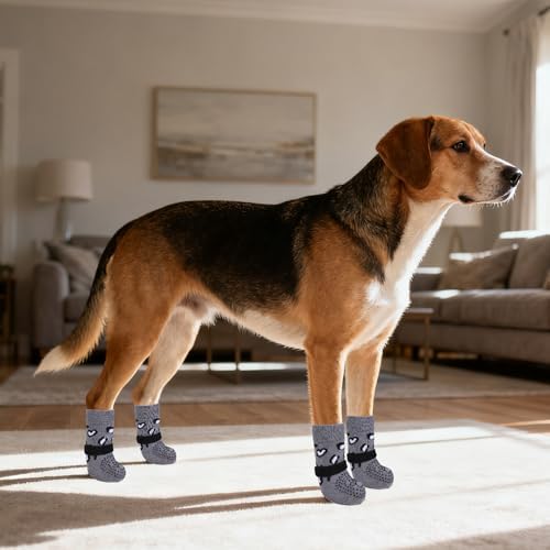 KOOLTAIL Dog Socks for Hot/Cold Pavement to Prevent Licking Paws,Dog Boots&Paw Protector for Hardwood Floors Anti Slip,Traction Control No Twist Grip Booties for Small Medium Large Senior Dogs XL - Image 3