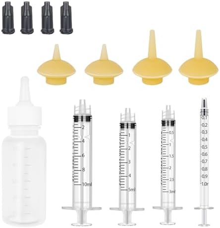 Pet Feeding Bottle and Syringes with Nipples for Small Cat Dog Animals (Model 2) by XuanDa