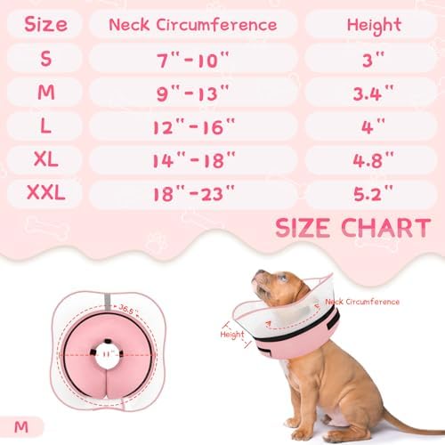 Supet Raised Inflatable Dog Cone Collar to Stop Licking, Soft Dog Cone Alternative After Surgery, Pet Neck Donut Collar for Small Medium Large Dogs - Image 6