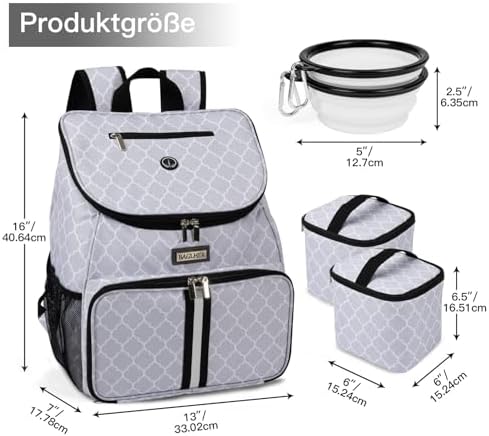 BAGLHER丨Dog Travel Bag, Airline Approved Pet Supplies Backpack, Dog Travel Backpack with 2 Silicone Collapsible Bowls and 2 Food Baskets - Image 3