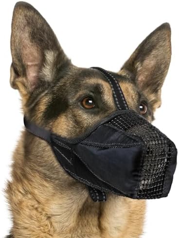 Dog Muzzle, Adjustable Soft Mesh Muzzle Anti-Biting, Chewing, Scavenging by Pawfun