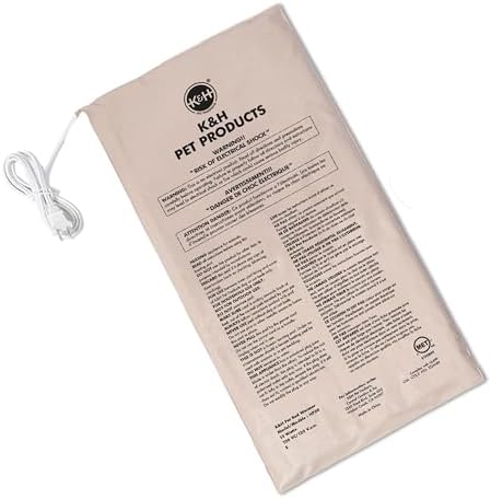 K&H Pet Bed Warmer, Safety Listed, Dog Heating Pad, Large 23.75x11in Tan by KHPetProducts