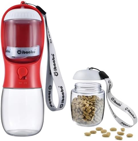 Cibaabo Dog Water Bottle Portable with Food Container & Filter for Travel by Cibaabo