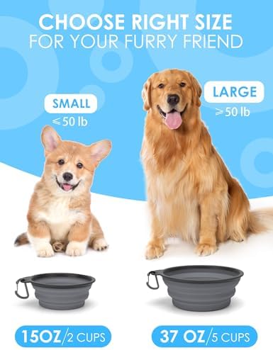 AONKEY 2 Pack Collapsible Dog Bowls with Bottle Carrier(Small 15oz) - Image 5