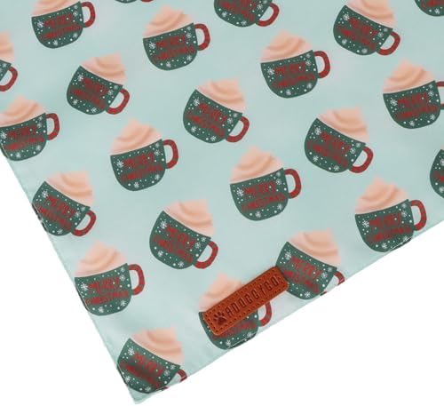 ADOGGYGO Green Christmas Dog Bandana, Snowman Reindeer Mug Pet Scarf, Adjustable Fit Merry Christmas Bandanas for Extra Large Dogs (X-Large) - Image 6