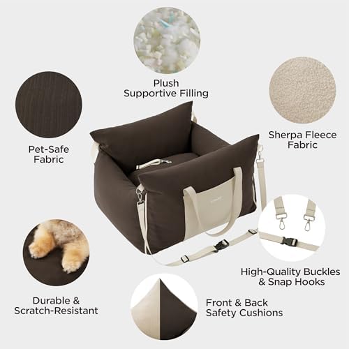 Lesure Dog Car Seat for Small Dogs,Booster Car Bed for Puppy Under 25lbs - Image 4