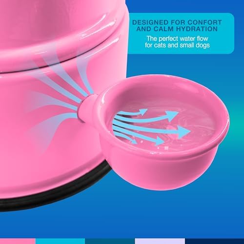 Pet Water Dispenser for Dogs and Cats, 47.3 oz – Gravity-Fed Aluminum Water Bowl, Prevents Wet Fur, Provides Continuous Fresh Water, Electrostatic Coated Finish, Vida Mansa (Pink) - Image 4