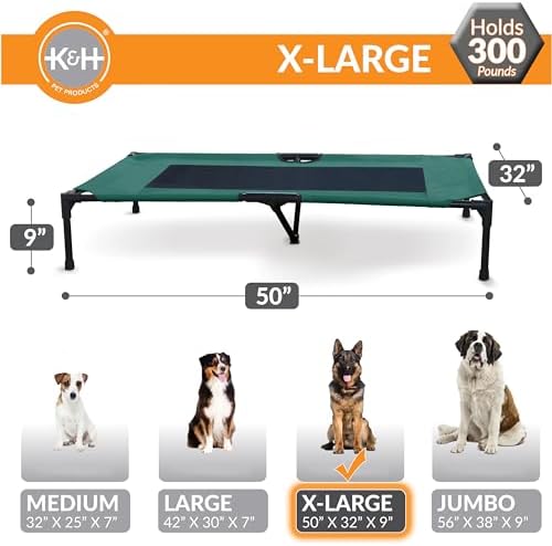 K&H Outdoor Elevated Dog Bed for Large & X-Large Pets, Green, XL 50x32in - Image 3