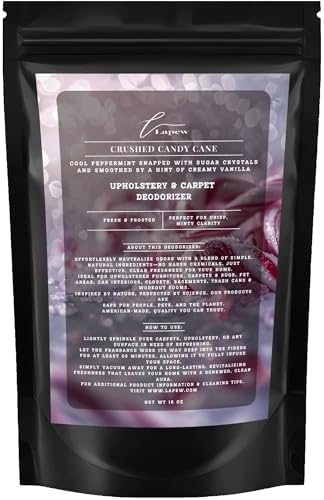 Lapew Crushed Candy Cane Carpet Deodorizer Powder - Pet Safe Freshener for Vacuuming | Scented Odor Eliminator for Home | 16 oz by Lapew