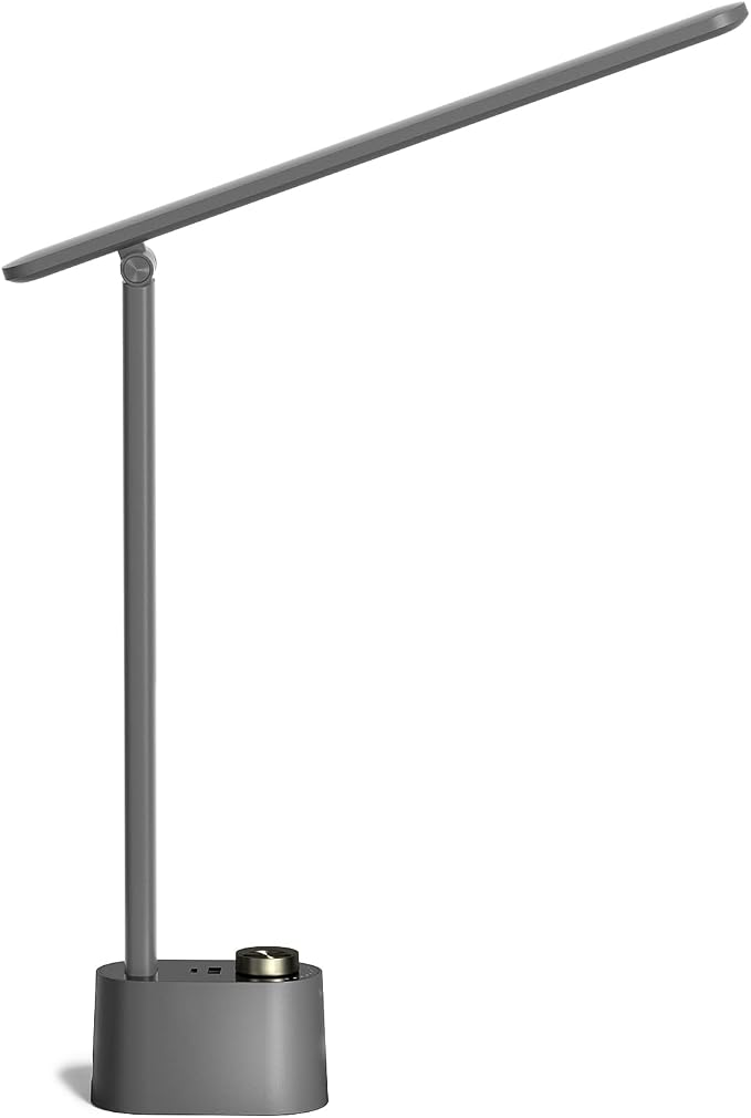 Honeywell HWT-H01 LED Desk Lamp Stepless Dimmable Table Lamp with USB A+C Dual Charging Port Eye-Caring Foldable Desk Light with 3 Color Modes for Home Office Bedroom Reading Study Sunturalux (Gray) | Sunturalux Eye Protection Light with Charging Ports... by HoneywellAirComfort