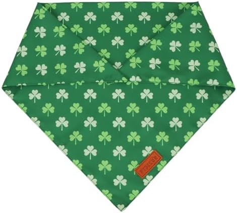 PTDECOR St.Patrick's Day Dog Bandana, Green Irish Shamrock Dog Scarf, Large - Image 5