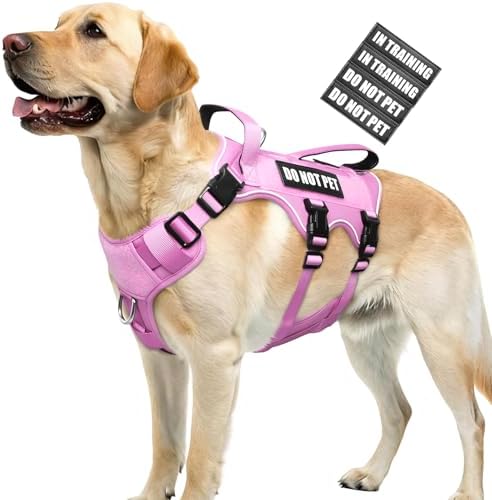 WINSEE Escape Proof Dog Harness with Double Handle+4 Removable Patches by WINSEE
