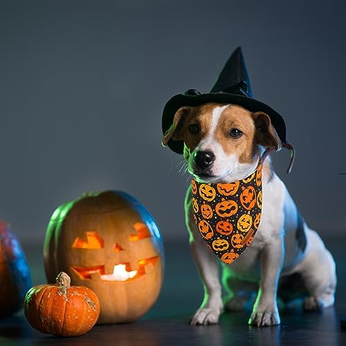 ADOGGYGO Halloween Bandanas for Dogs, Cute Bat Pumpkin Dog Scarf, Small - Image 2
